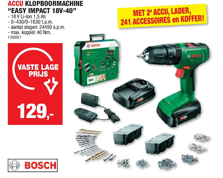ACCU KLOPBOORMACHINE “EASY IMPACT 18V-40”