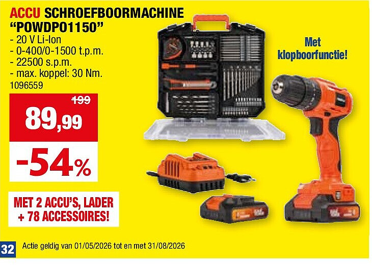 ACCU SCHROEFBOORMACHINE “POWDPO1150”