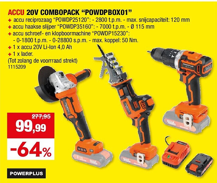 ACCU 20V COMBOPACK “POWDPBOX01”