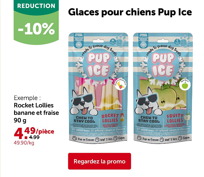 Rocket Lollies banane et fraise 90 g