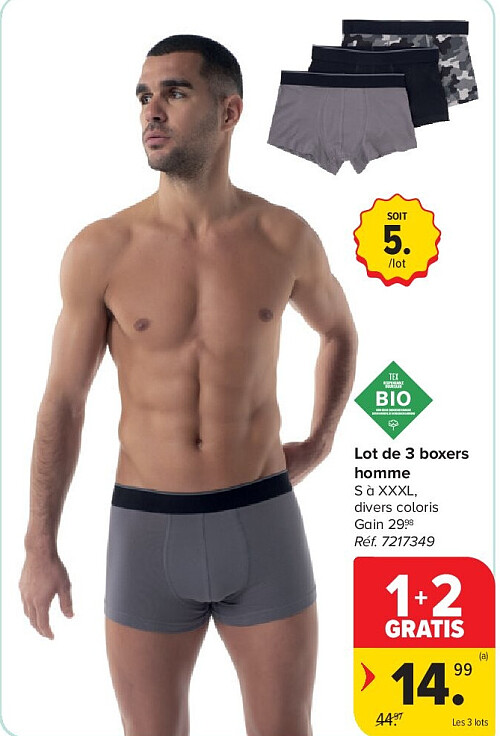 Lot de 3 boxers homme