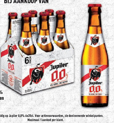 Jupiler 0,0% 6x25cl flessen