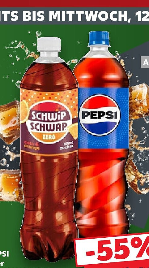 PEPSI oder SCHWIP SCHWAP Erfrischungsgetränk, 1,25-l-PET-Flasche