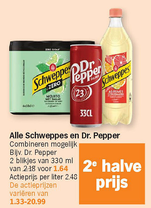Alle Schweppes en Dr. Pepper