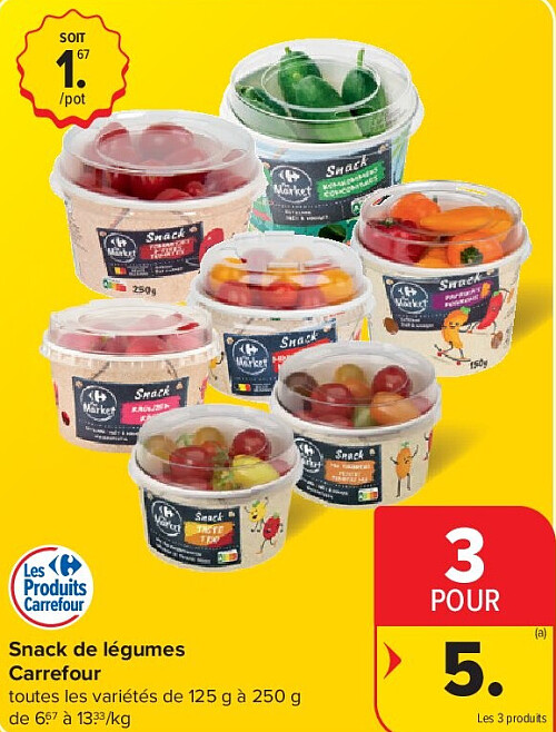 Snack de légumes Carrefour 3 POUR