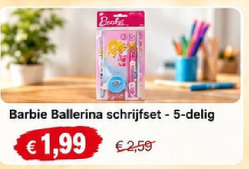 Barbie Ballerina schrijfset - 5-delig