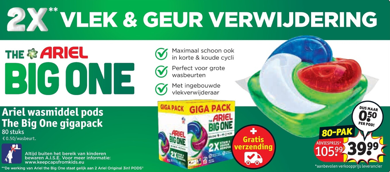 Ariel wasmiddel pods The Big One gigapack