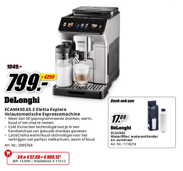 ECAM450.65.S Eletta Explore Volautomatische Espressomachine