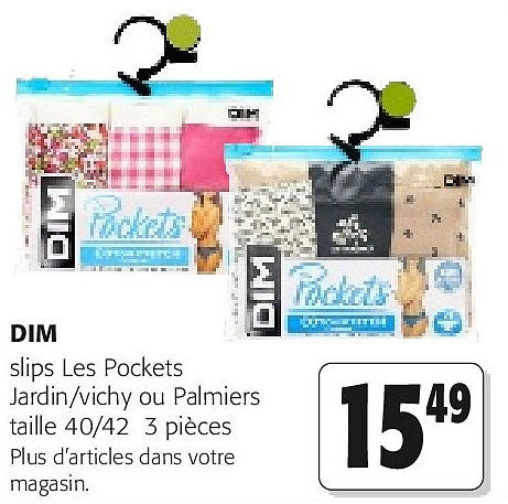 DIM slips Les Pockets Jardin/vichy