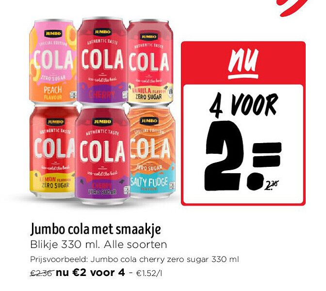 Jumbo cola met smaakje
