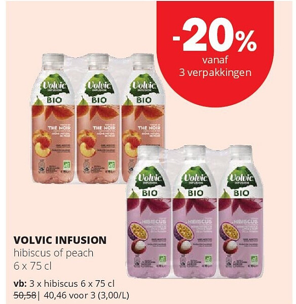 VOLVIC INFUSION hibiscus 6 x 75 cl