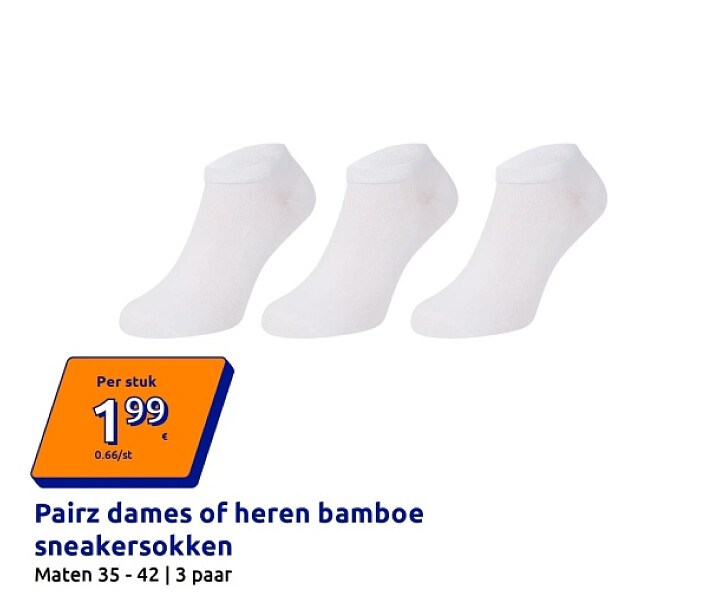 Pairz dames of heren bamboe sneakersokken