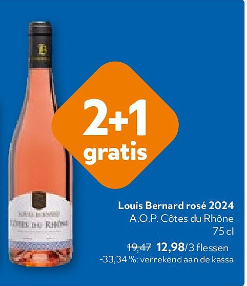 Louis Bernard rosé 2024 A.O.P. Côtes du Rhône 75 cl