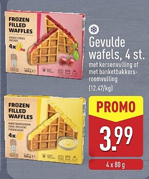 Gevulde wafels, 4 st.