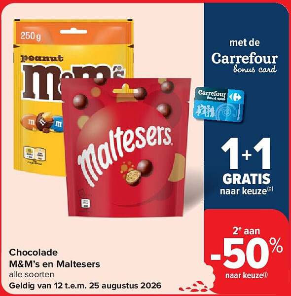 Chocolade M&M’s en Maltesers