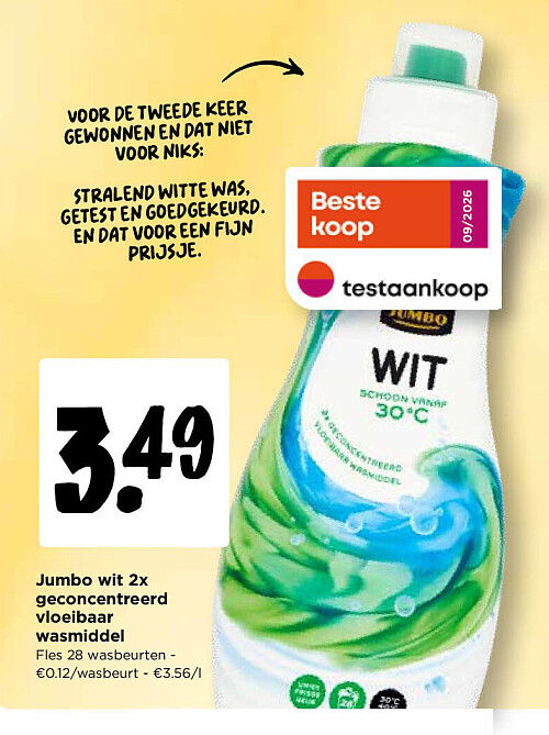 Jumbo wit 2x geconcentreerd vloeibaar wasmiddel