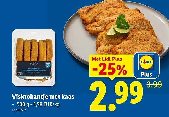 Viskrokantje met kaas
