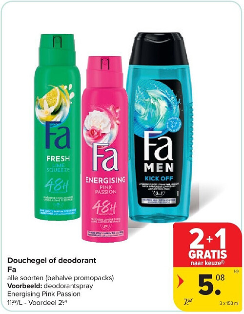 Douchegel of deodorant Fa