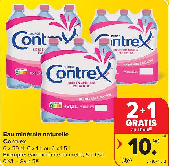 Eau minérale naturelle Contrex 3 x (6 x 1,5 L)