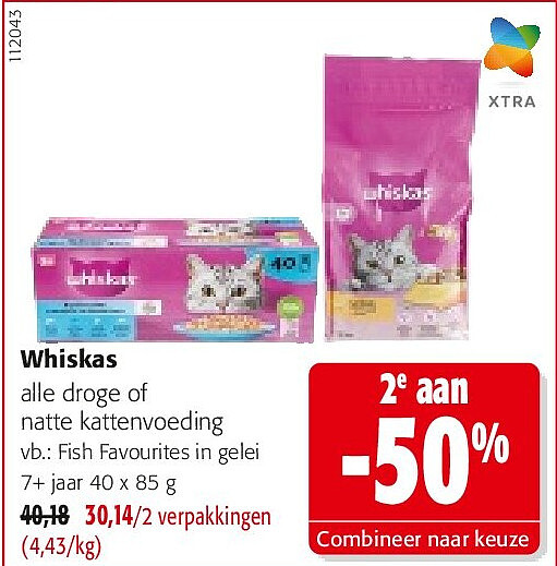 Whiskas Fish Favourites in gelei 7+ jaar 40 x 85 g