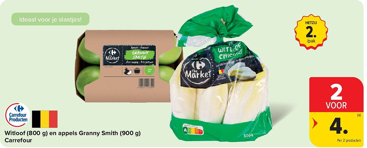 Witloof (800 g) en appels Granny Smith (900 g) Carrefour