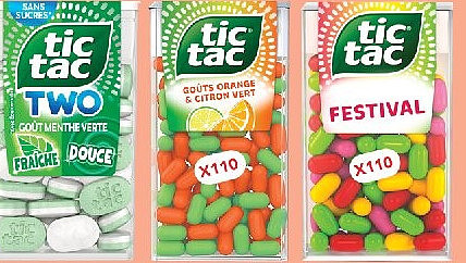 Gamme de confiseries Tic Tac