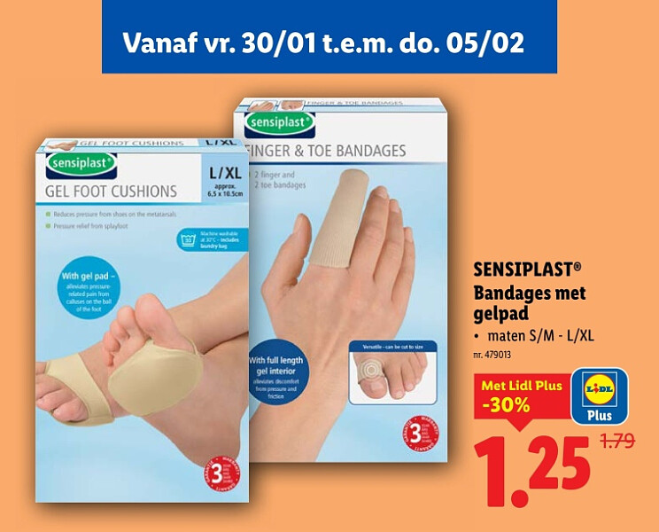 Bandages met gelpad
