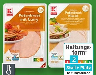 Putenbrust, auch mit Curry oder Kräutern verfeinert