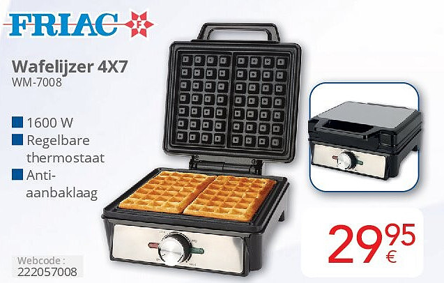 Friac Wafelijzer 4X7 WM-7008
