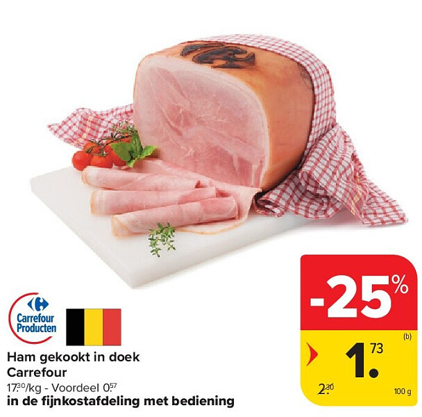 Ham gekookt in doek Carrefour