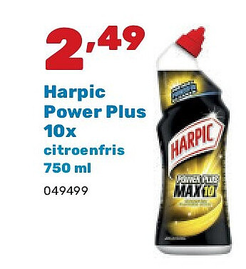 Harpic Power Plus 10x citroenfris 750 ml