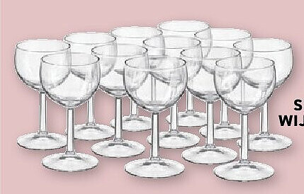 Set van 12 wijnglazen