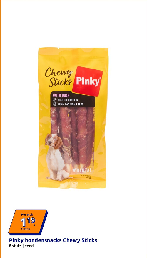 Pinky hondensnacks Chewy Sticks