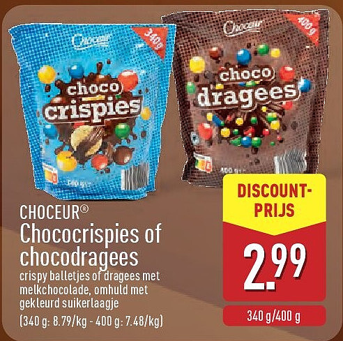 Chococrispies of chocodragees