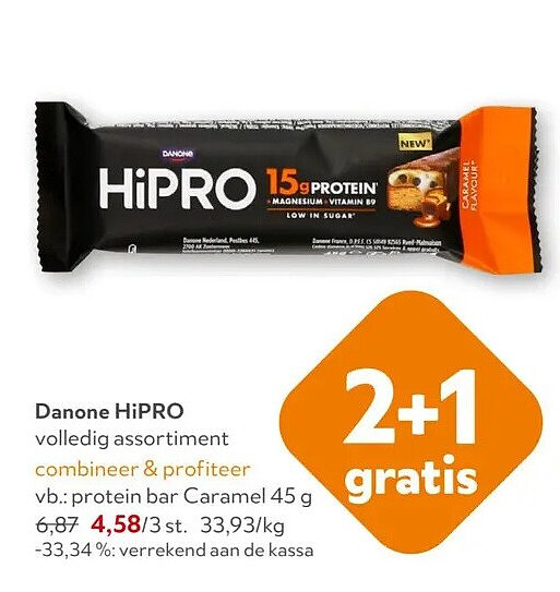 Danone HIPRO protein bar Caramel 45 g