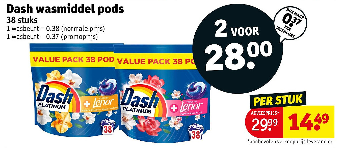 Dash wasmiddel pods