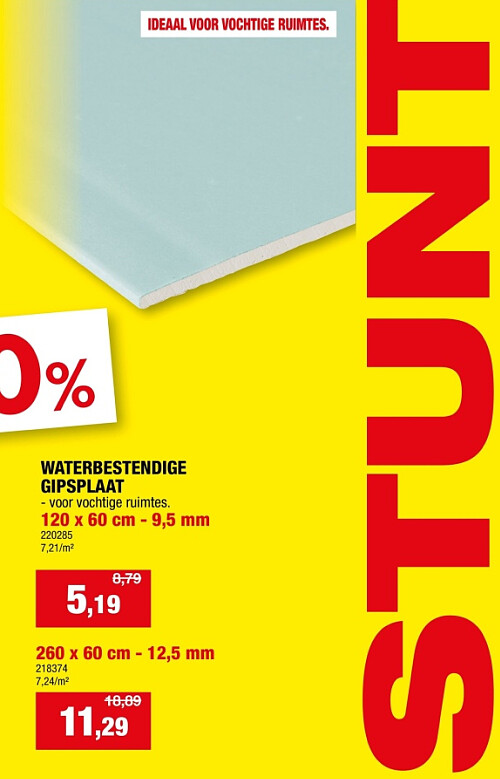 WATERBESTENDIGE GIPSPLAAT