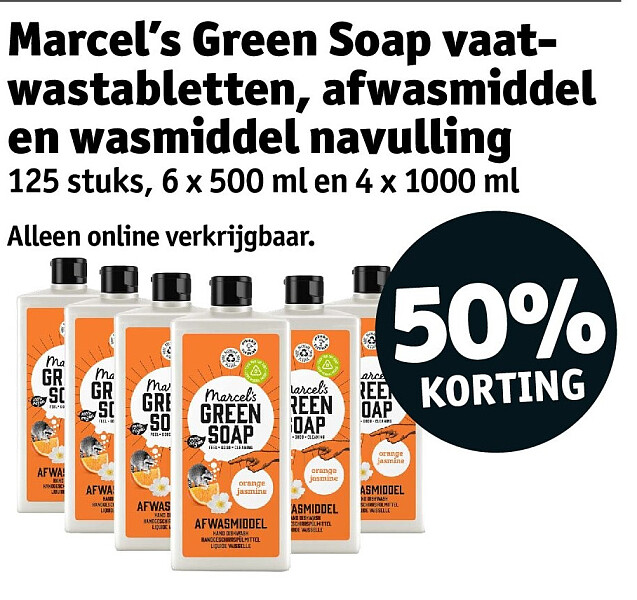 Marcel’s Green Soap vaat- wastabletten, afwasmiddel en wasmiddel navulling
