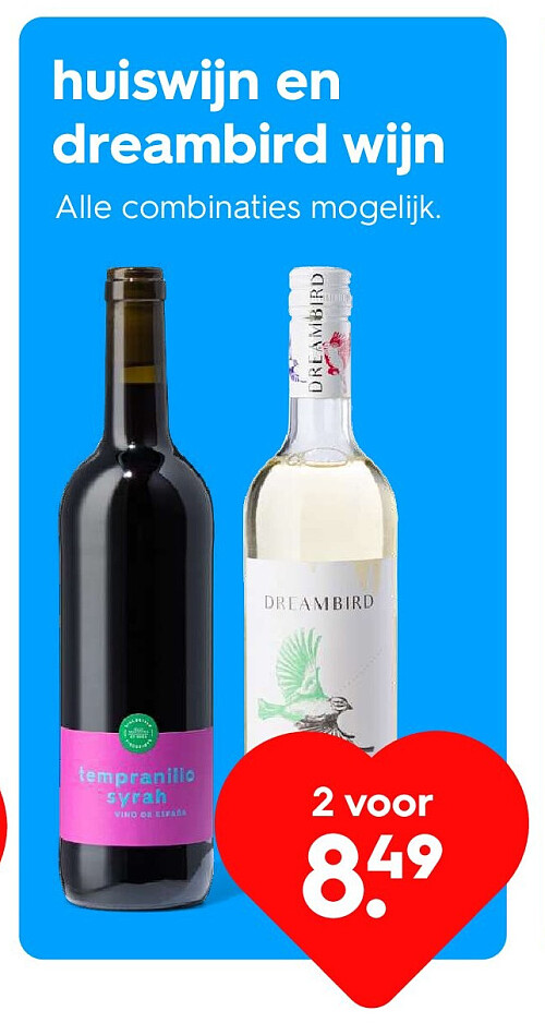 huiswijn en dreambird wijn