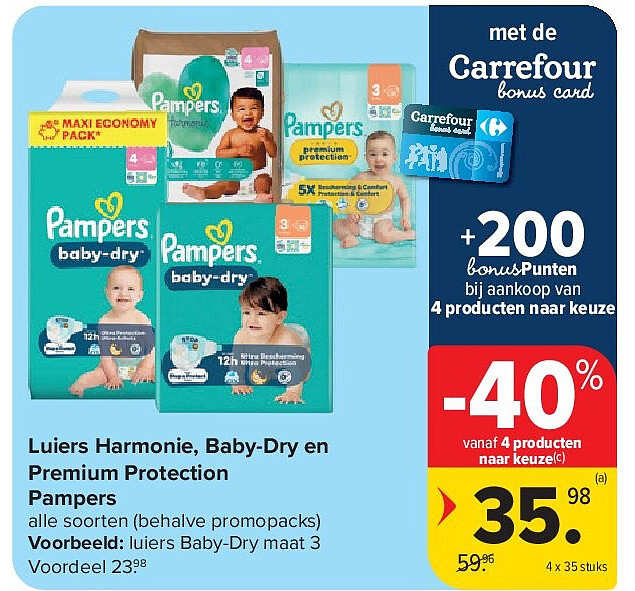 Luiers Harmonie, Baby-Dry en Premium Protection Pampers