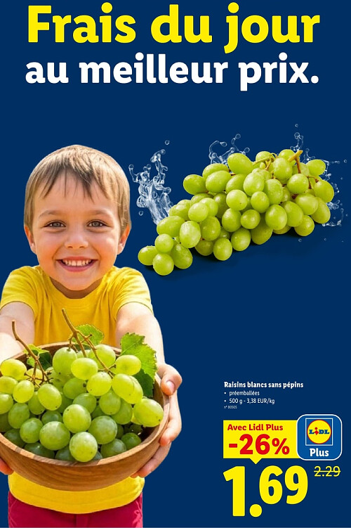 Raisins blancs sans pépins