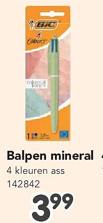 Balpen mineral 4 kleuren ass 142842