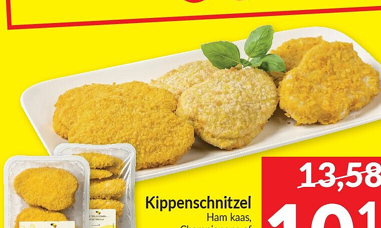 Gepaneerde filethaasjes en kippenschnitzels