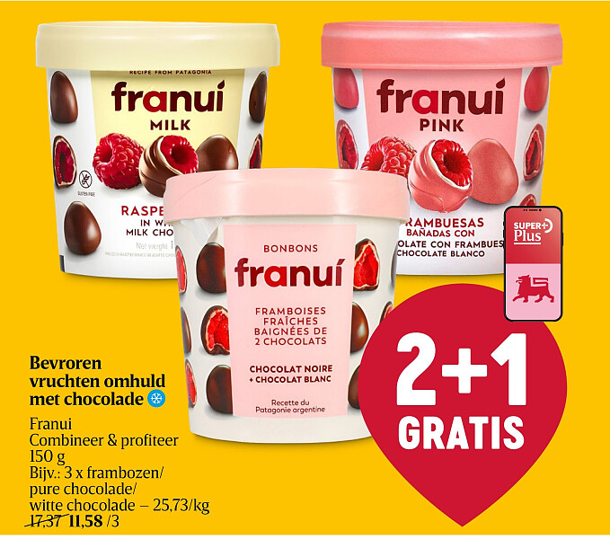Bevroren vruchten omhuld met chocolade