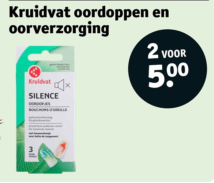 Kruidvat oordoppen en oorverzorging