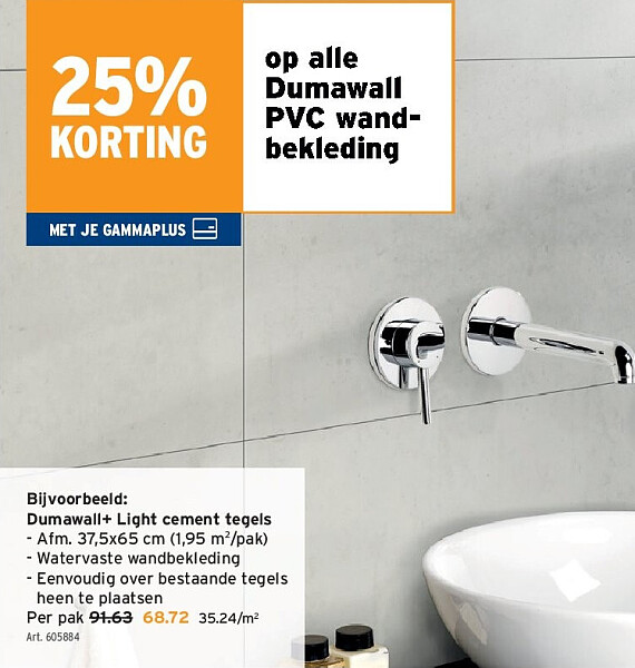 Dumawall+ Light cement tegels