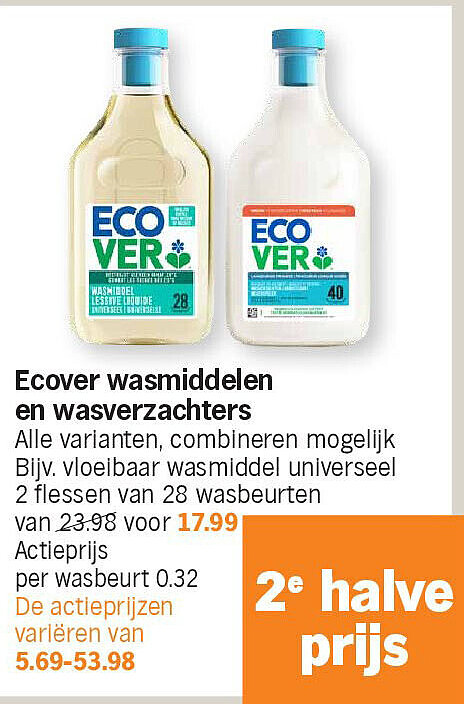 Ecover wasmiddelen en wasverzachters