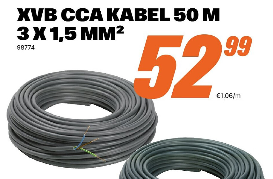 XVB CCA KABEL 50 M 3 X 1,5 MM²