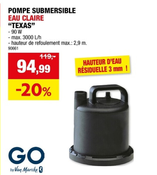 POMPE SUBMERSIBLE EAU CLAIRE "TEXAS"