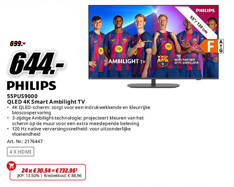 Philips 55PUS9000 QLED 4K Smart Ambilight TV